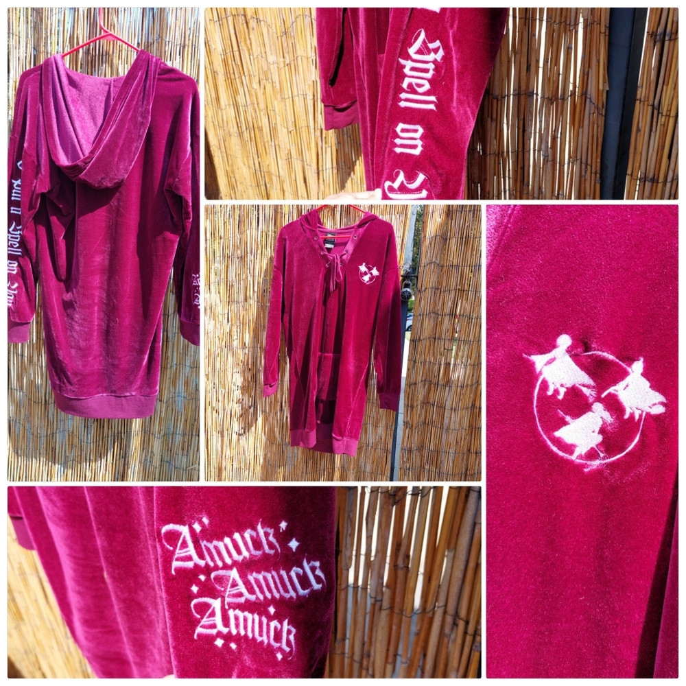 Her Universe Disney Hocus Pocus Velour Lace-Up Hoodie Dress